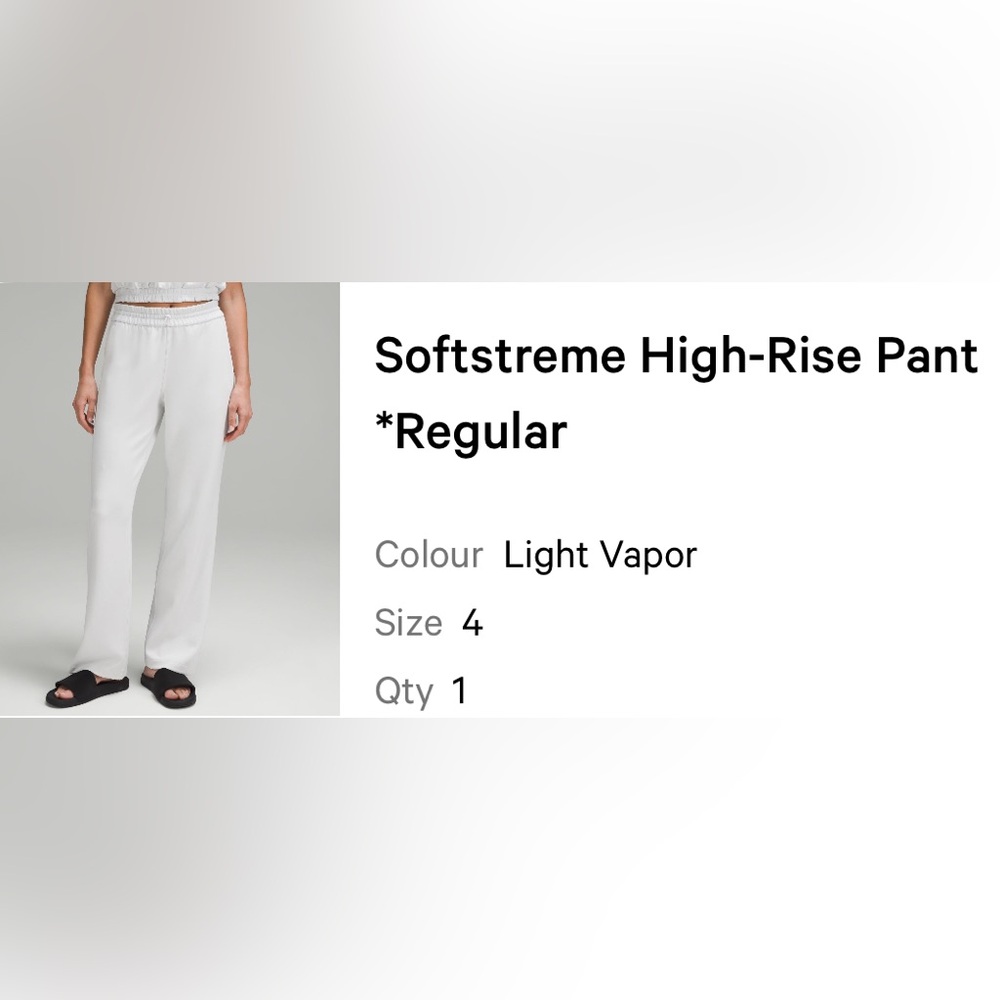 lululemon Softstreme high rise pants white light vapor